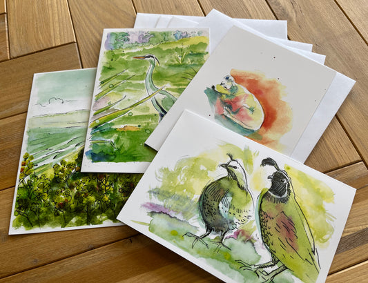 Greeting Card Prints - Pack of 12, 3 of each design