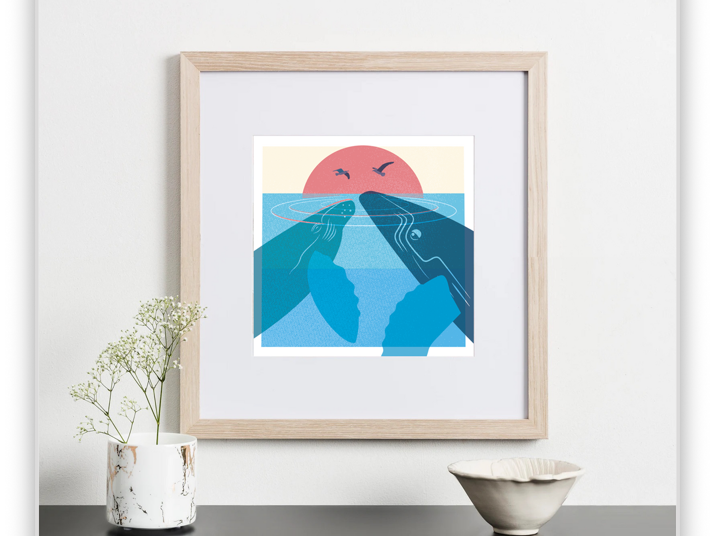 Framed print -"The Kiss" 12x12