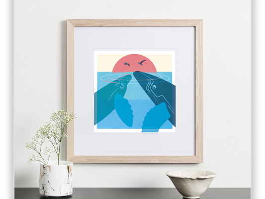 Framed print -"The Kiss" 12x12
